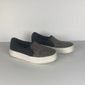 Skechers Shoes‎ Womens 6 Double Up Shiny Dancer 801 Black Casual Slip On Sneaker